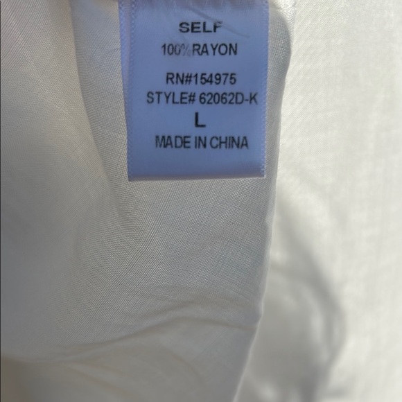 BURU Off-White Rayon Ruffled Sleeveless Dress Size Large - Picture 8 of 9